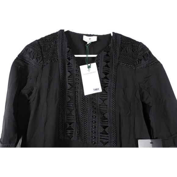 Tuckernuck Back Eyelet Trim Shift Dress Lace Gothic Retro Women’s XS 1461-ZZ - Picture 3 of 12